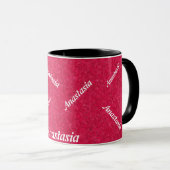 Individuelle Name rosa mädchenmodernes Muster Tasse (VorderseiteRechts)