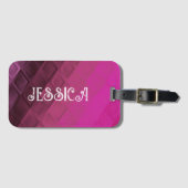 Individuelle Name, rosa, ombre Gepäckanhänger (Vorderseite (Horizontal))