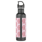 Individuelle Name Rosa Regenbogenmuster Edelstahlflasche (Rückseite)