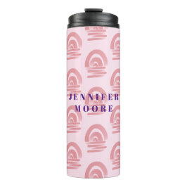 Individuelle Name Rosa Regenbogenmuster Thermosbecher