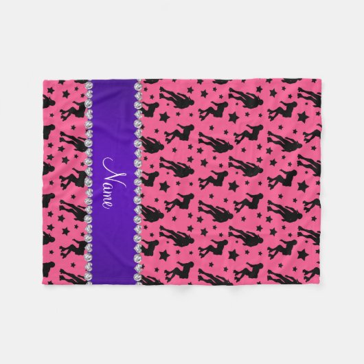 Individuelle Name-Rosa-Roller Fleecedecke (Vorderseite (Horizontal))