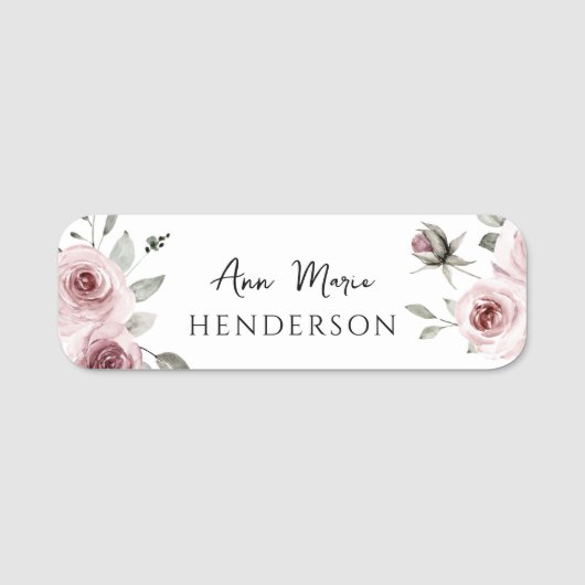 Individuelle Name Rosa Rose Namensschild (Vorderseite)