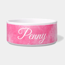 Individuelle Name Rosa Spritzer Keramik Pet Bowl Napf