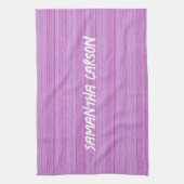 Individuelle Name rosa Streifen mit Textilien Geschirrtuch (Vertikal)