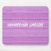 Individuelle Name rosa Streifen mit Textilien Mousepad (Vorne)