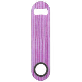 Individuelle Name rosa Streifen mit Textilien Speed Flaschenöffner (Rückseite)