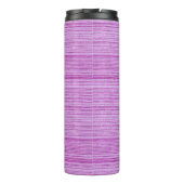 Individuelle Name rosa Streifen mit Textilien Thermosbecher (Rückseite)