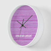 Individuelle Name rosa Streifen mit Textilien Uhr (Winkel)