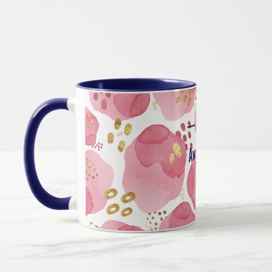 Individuelle Name Rosa Tasse mit Blumen - Wasserfa (Links)