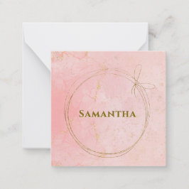 Individuelle Name Rosa und Gold Square Mitteilungskarte
