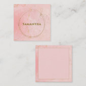 Individuelle Name Rosa und Gold Square Mitteilungskarte (Vorne/Hinten)