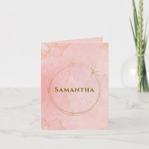 Individuelle Name rosa und goldgelb gefaltet