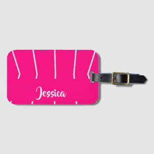 Individuelle Name rosa und weiß Gepäckanhänger