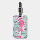 Individuelle Name Rosa und weiße Menschenmenge von Gepäckanhänger (Vorderseite vertikal)