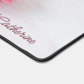 Individuelle Name Rosa und Weiße Rosen Schreibtischunterlage (Ecke)