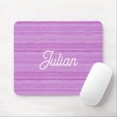 Individuelle Name, rosa und weiße Streifen Mousepad (Mit Mouse)