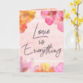 Individuelle Name Rosa Valentinstag Karte (Gelbe Blume)