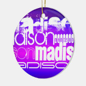 Individuelle Name; Rosa, Violett Blau, Magenta, li Keramik Ornament (Links)