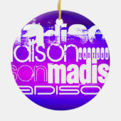 Individuelle Name; Rosa, Violett Blau, Magenta, li Keramik Ornament (Hinten)