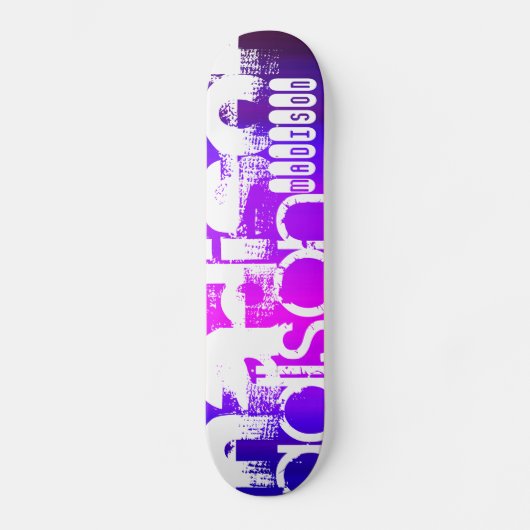 Individuelle Name; Rosa, Violett Blau, Magenta, li Skateboard (Vorderseite)
