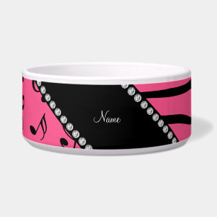 Individuelle Name Rosa Zebrastreifen Rosa Musiknot Napf