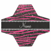 individuelle Name Rosa Zebrastreifen schwarzer Gli Fußball (Flach)