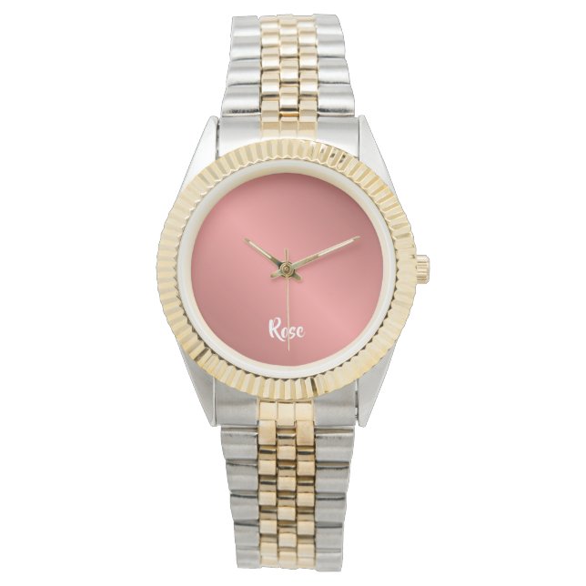 Individuelle Name Rose Gold Armbanduhr (Vorderseite)