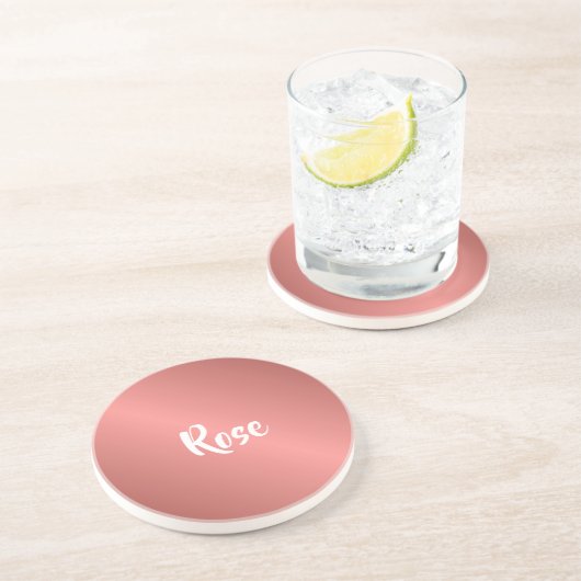 Individuelle Name Rose Gold Getränkeuntersetzer (Seite)