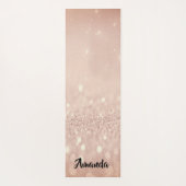Individuelle Name Rose Gold Glitzer Girly Geschenk Yogamatte (Rückseite)
