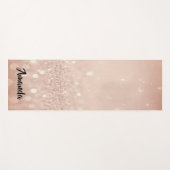 Individuelle Name Rose Gold Glitzer Girly Geschenk Yogamatte (Vorderseite (Horizontal))