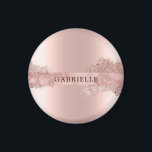 Individuelle Name Rose Gold Glitzer Imitate Folie  Magnet<br><div class="desc">Individuelle Name Rose Gold Glitzer Imitate Folie Rosa Magnet</div>