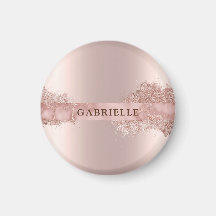 Individuelle Name Rose Gold Glitzer Imitate Folie 