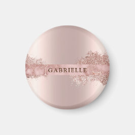 Individuelle Name Rose Gold Glitzer Imitate Folie  Magnet