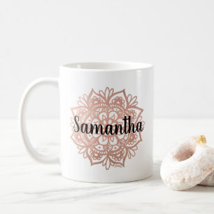 Individuelle Name Rose Gold Mandala Tasse