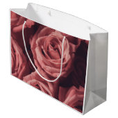 Individuelle Name Rose Happy Birthday Frauen Mädch Große Geschenktüte (Rückseite Schrägansicht)