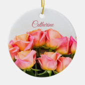 Individuelle Name Rose Keramik Ornament (Vorne)