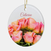 Individuelle Name Rose Keramik Ornament (Links)