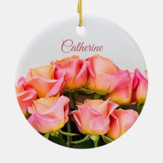 Individuelle Name Rose Keramik Ornament (Hinten)