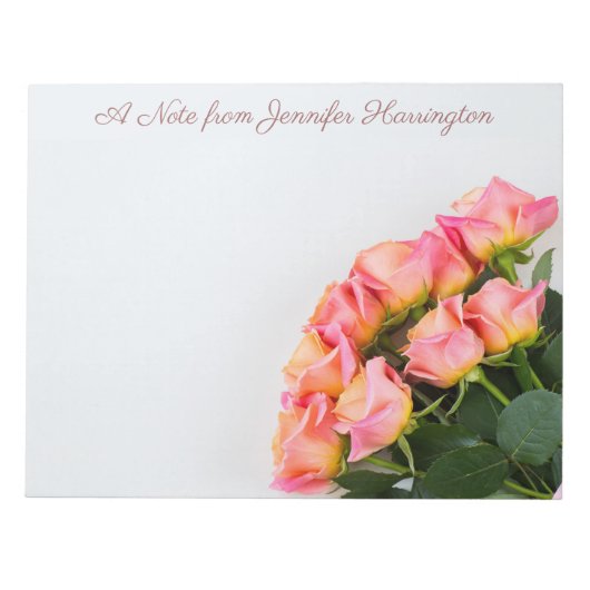 Individuelle Name-Rose Notizblock (Vorderseite)