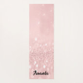 Individuelle Name Rose Rosa Glitzer Girly Gift Ide Yogamatte (Rückseite)
