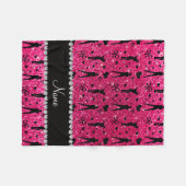 Individuelle Name Rose Rosa Glitzer Golfherzen Bog Fleecedecke (Vorderseite (Horizontal))