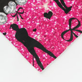 Individuelle Name Rose Rosa Glitzer Golfherzen Bog Fleecedecke (Ecke)