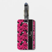 Individuelle Name Rose Rosa Glitzer verletzt Musik Gepäckanhänger (Rückseite vertikal)