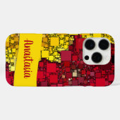 Individuelle Name Rot Gelbe geometrische Formen Te Case-Mate iPhone Hülle (Rückseite (Horizontal))