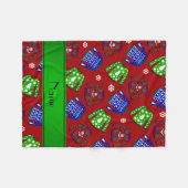 Individuelle Name Rot hässliche Weihnachtspulli Fleecedecke (Vorderseite (Horizontal))
