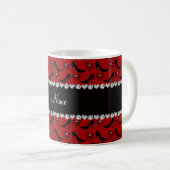 individuelle Name Rot High Heels Bogen Diamant Kaffeetasse (VorderseiteRechts)