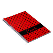 Individuelle Name - Rot mit schwarzen Herzen Notizblock (Rechte Seite)