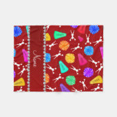 Individuelle Name Rote aufmunternde Pompoms Fleecedecke (Vorderseite (Horizontal))