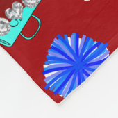 Individuelle Name Rote aufmunternde Pompoms Fleecedecke (Ecke)