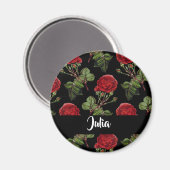 Individuelle Name-rote Rosen Magnet (Vorderseite/Rückseite)